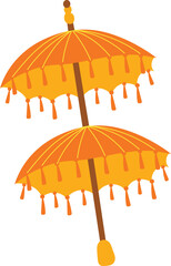 Bali traditional parasol illustration © Peterdraw