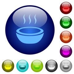 Steaming bowl color glass buttons