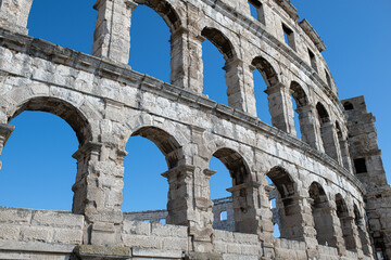 Pula Arena Roman amphitheater - obrazy, fototapety, plakaty