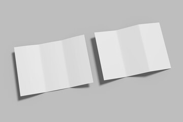 A4 Trifold Brochure Blank Mockup