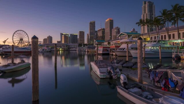Miami yacht club sunrise time-lapse