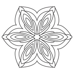 Elegant Simple Mandala Flower Design. Easy mandala art
intricate lines patterns wall art, invitations, branding,  designs, basic mandalas Coloring Book page, adults, seniors, beginners, drawing