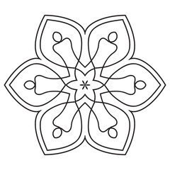 Elegant Simple Mandala Flower Design. Easy mandala art
intricate lines patterns wall art, invitations, branding,  designs, basic mandalas Coloring Book page, adults, seniors, beginners, drawing
