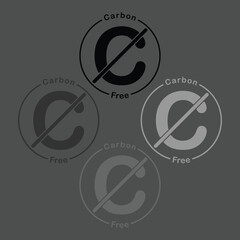 Carbon Free Icon. No Carbon.  