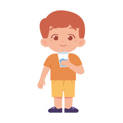 Little boy drinking water. Elementary School Kids Wearing Uniform Illustration