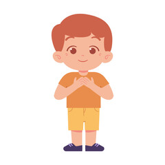 Little boy character. Elementary School Kids Wearing Uniform Illustration