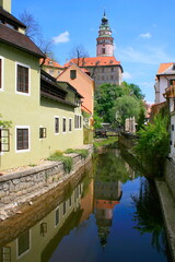 Cesky Krumlov old town, medieval city in Bohemia, Czech Republic