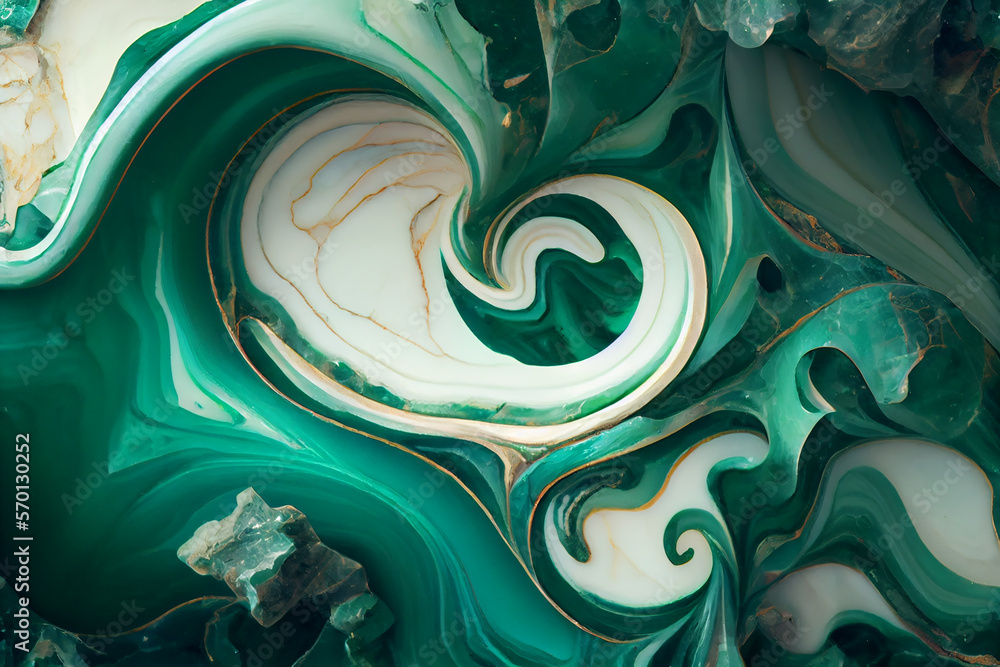Wall mural abstract green marble surface texture background - Wall murals