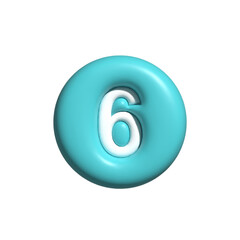 Free vector 3d style bullet points number six