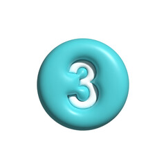 Free vector 3d style bullet points number three