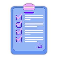 Completed Checklist Clipart Vector Illustration, To Do List, Daily To Do list