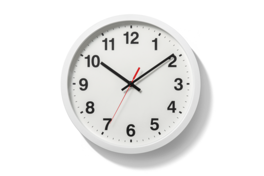 白い壁掛け時計