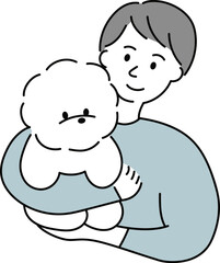 ビジョンフリーゼを抱く男性1