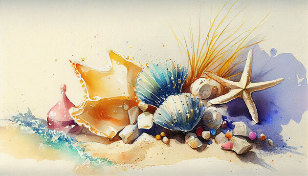 beach starfish shells