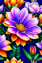 Naklejka premium Statice flower in a watercolor style, created with Generative AI technology