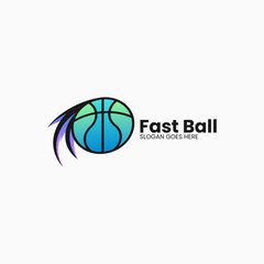 Vector Logo Illustration Fast Ball Gradient Color Style