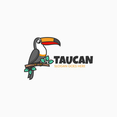 Vector Logo Illustration Toucan Simple Mascot Style