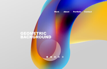 Abstract liquid background for your landing page design. Web page for website or mobile app wallpaper