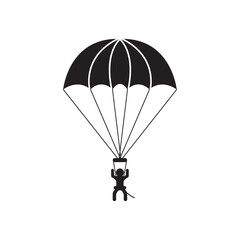 parachuting or paragliding icon, vector illustration symbol design.