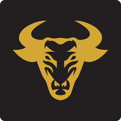 Bull head logo vector icon illustration design