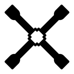 lug wrench glyph icon