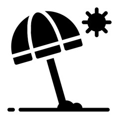 parasol glyph icon