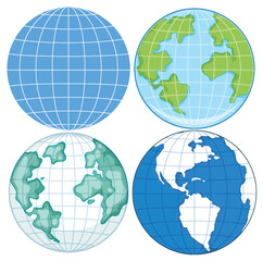 Earth globe planets collection