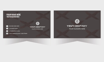 Double side creative business card, Vertical layout, Vector illustration, Modern shape with luxury design, elegant business card for personal use.