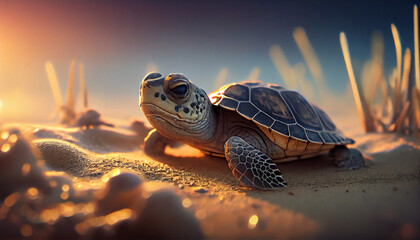 Fototapeta na wymiar little turtle