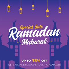 Template vector design of ramadan sale banner background