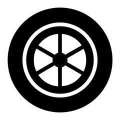 Fototapeta premium wheel glyph icon