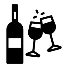 wine bottle glyph icon