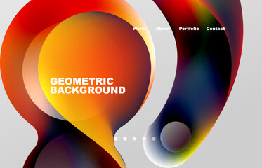 Abstract liquid background for your landing page design. Web page for website or mobile app wallpaper