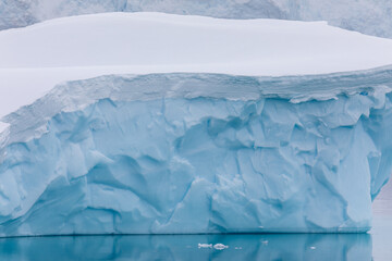 Blue Iceberg floating in the sea in Antarctica