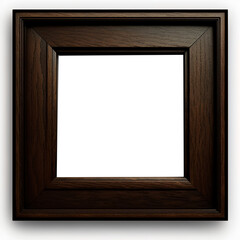 dark wood photo frame with transparent background inside