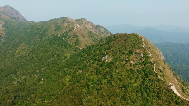 Drone shot of hill and tiny forest. jungle stock videos. high plateau in china.