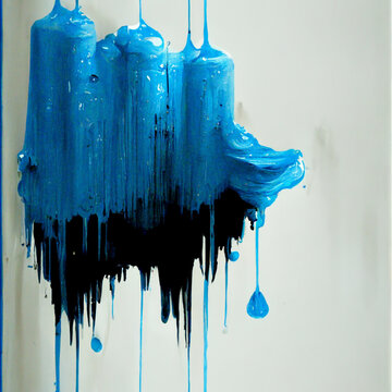 Falling colorful paint splash - Generative Ai
