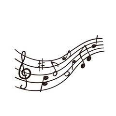 Fototapeta na wymiar Music notes design element, Vector hand drawn illustration.