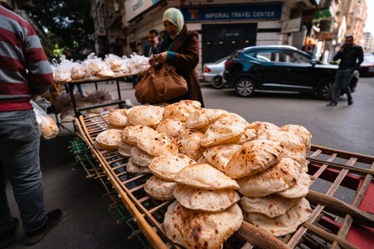 Pitas For Sale on Cart, Cairo Egypt