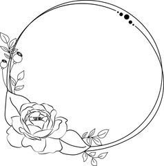 Flower Line Art Frame