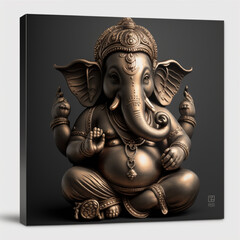 Lord ganesha sculpture, Background for Ganesh chaturthi, Generative ai - obrazy, fototapety, plakaty