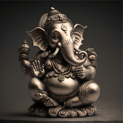Lord ganesha sculpture, Background for Ganesh chaturthi, Generative ai