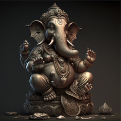 Fototapeta na wymiar Lord ganesha sculpture, Background for Ganesh chaturthi, Generative ai
