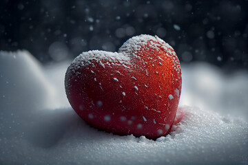 heart in snow