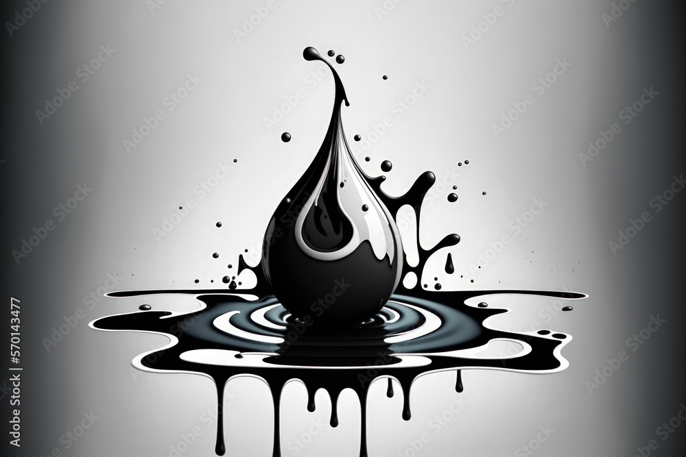 Aufkleber a drop of ink in water undefined background. generative ai