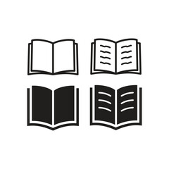 Set of 4 open book icon