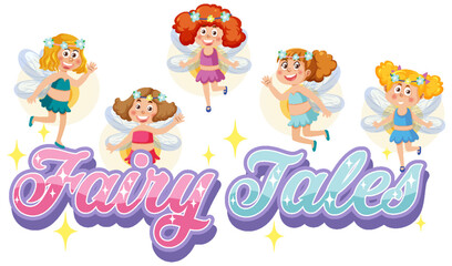 A set of cute fairy girls