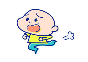 走って逃げるのイラスト