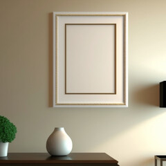 Wall Art Mock Up, Generative AI, Tall Art, Blank