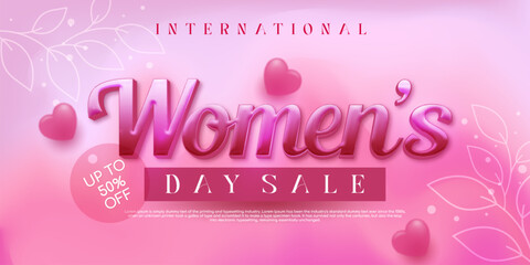 Beauty style banner international women's day sale template